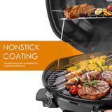 Electric Grill, Techwood Indoor/Outdoor Electric Barbecue Grill, 1600W Portable Removable Tabletop Grill with Adjustable Heat, Double Layer Design for Party, Patio & Backyard (Black)