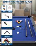Garvee 6/7 Foot Pool Table, Folding Pool Table Includes Full Set of Billiard Balls, Portable Billiards Tables with 2 Cue Sticks, Chalk & Felt Brush for Family Game Room