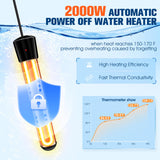 Portable Shower With Heater,6000Mah Battery Powered Portable Shower For Camping With 2000W Auto-Off Heater,Portable Heated Shower For Camping,Digital Power&Temperature Display For Hiking (Black)