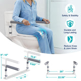 HolyHeal Toilet Safety Rails for Seniors, Height Adjustable Toilet Safety Frame Grab Bars, 500lb Toilet Support Rails Easy Installation & No Wobble, Toilet Assistance Handles for Elderly and Disabled
