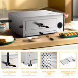 Stainless Steel Pizza Baker With Auto Shut-off, Handle, Removable Pizza Tray, Countertop Pizza Maker For Kitchen & Commercial Use COSTWAY
