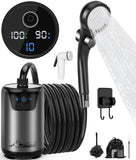 2026 Upgraded Portable Shower for Camping, Rechargeable Camping Shower with Intelligent LED Display, 10 Spray Modes, IPX7 Waterproof Outdoor Camp Pump for Hiking, Travel, Car, Pet