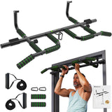 KAKICLAY New Upgrade Pull Up Bar for Doorway with Ergonomic Grip - Upto 440 Lbs Capacity, No Screwing or Slipping