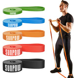 SUNPOW Pull Up Assistance Bands, Resistance Bands Set of 5 for Working Out, Pull Up Bands, Exercise Bands for Muscle Training, Stretching, Yoga, Physical Therapy for Men Women