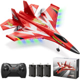 Tubokoro Foam RC Plane for Kids Adults Beginner, Remote Control Airplane RC Jet Helicopter Plane for Kids Adults with 3 Batteries, 2.4GHz Remote Control Fighter Toys with Gyro Stabilizer Easy to Fly