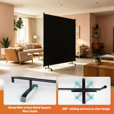 Room Divider Panel, 100% Blackout Privacy Screens with Wider Feet, 5 Ft Portable Room Partition for Room Separator