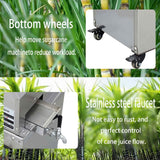 BEILOCKERY 110V Desktop Electric Sugar Cane Juicer, 800W Suger Cane Squeezing Juicer with three 304 Stainless Steel Rollers, 660LB/H Sugarcane Crushing Capacity, with Casters