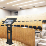 Adjustable Acrylic Podium Stand, 24" Wide Lectern with Metal Base, Portable Pulpit for Church