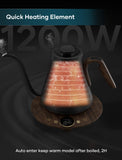 INTASTING Gooseneck Electric Kettle with ±1℉ Temperature Control for Pour Over Coffee & Tea, Quick Heating, BPA-Free Stainless Steel, Built-in Brew Timer, 1500W/0.9L (Rainforest)