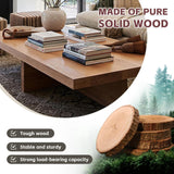 TKKUPLG Solid Wood Coffee Table, Farmhouse Square Center Table, 2” Thick Tabletop, Durable Natural Wood Grain, Living Room Table for Living Room & Office