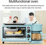 3 in 1 Breakfast Station, electric Breakfast Maker with Timer, Toaster with Frying Pan and Coffee Machine, Versatile Breakfast Maker for Apartments Kitchenettes