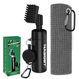 nabobt Golf Towel and Brush Set, Premium Golf Towel(16x16 inch) & Splash Golf Club Cleaner Brush Set