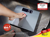 Soehnle Digital Personal Scale Style Sense Safe 300 – High Precision Bathroom Scale with XXL Stainless Steel Surface, Anti-Fingerprint, Auto On/Off, Large LCD Display, 180kg Capacity
