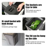Under Sink Trash Can - Double-Bin Pull-Out Design, Damped & Concealed, Removable Inner Bins for Easy Sorting, Ideal for Home & Commercial Cabinet Use (18.03" x 10.23" x 19.48")