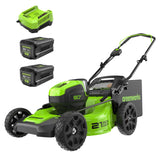 Greenworks 80V 21" Brushless Cordless (Push) Lawn Mower (75+ Compatible Tools), (2) 2.0Ah Batteries