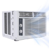 FinerFurnis 5000 BTU Window Air Conditioner, Mechanical Controls Window-Mounted AC Unit with Installation Kit, Compact Cooling for Bedroom Living Room and Small Spaces
