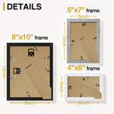 decorUhome 15 Pack Assorted Picture Frame Set for Wall & Tabletop, PF15MTE