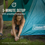 Coleman Skydome Tent with Full-Fly Weather Vestibule, Weatherproof 4/6 Person Tent Sets Up in 5 Minutes & Protects from Water, 20% More Headroom Than Traditional Shelters