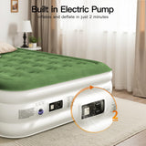 Zearna 2025 Upgraded Queen Air Mattress with Built in Pump，18'' Comfort Blow up Mattress, Quiet Surface Portable Inflatable Mattress, Air Bed with Storage Bag for Guests, Home, Camping, 660 lbs Max
