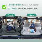 Ciremiv SUV Air Mattress, Double-Sided Thick Flocked Car Air Mattress with Built-in Pump & Pillow, Complete Sleeping Accessories for Auto Camping & Road Trips（Green+Charcoal）