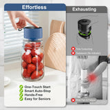 ZECLU Electric Mason Jar Vacuum Sealer Kit, Automatic Jar Sealer for Wide and Regular Mouth Mason Jars, Portable Cordless Vacuum Sealer for Canning and Food Storage, Includes 20 Lids, 24 Labels, Blue