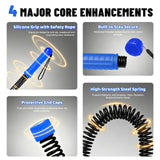 Weighted Ropeless Battle Rope, Heavy Duty Battle Sticks, Portable Fitness Equipment for Home Gym, HIIT, Cardio & Full Body Strength Training for Men & Women (Ropeless Blue)