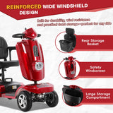 MobiCyc Heavy Duty Mobility Scooter for Adults & Seniors, 500W Motor, 20/30 Miles Long Range, 450 LBS Capacity, Removable Lithium Battery, 10" All-Terrain Tires, with Windshield & Suspension
