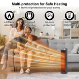 Portable Space Heater, 1500W Ceramic Heating Fan with Thermostat, Remote Control, 3 Heating Modes, 70° Oscillation, Ideal for Office, Home, and Bedroom Use