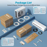 Mini Split AC/Heating System - 9000 BTU Mini Split AC Inverter Heating and Cooling, 19 SEER2 115V/110V Energy Efficient Ductless Air Conditioner Up to 550sq.ft, Pre-charged System, Installation Kit