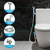Handheld Bidet Sprayer for Toilet, Adjustable Pressure Feminine Wash - Stainless Steel Easy Install Hand Held Shattaf Spray Hose with Shut-Off Valve, Perfect as Diaper Sprayer, Postpartum Care