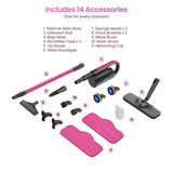 Schenley Steam Mop Cleaner with Detachable Handheld Steamer for Cleaning Hardwood, Laminate Floor, Tiles and Grout, with 14-in-1 Multi-purpose Accessories and Washable Microfiber Pads