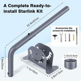 Starlink Mount with Extension-Adjust Angle Without Disassembly Tube Gen 3 Roof Mount Wall/Ceiling Mounting Kit Compatible with Starlink Standard 4/4X/V3 (Grey)