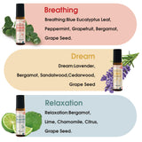 Wecona Aromatherapy Essential Oil Roll-On Set – 6x10ml Essential Oil Blends with Roller Bottles, Portable Essential Oils for Diffusers for Home,Relaxing Gift for Women & Men