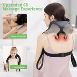 MASGRE Shiatsu Neck and Back Massager with Heat, Upgraded 2600mAh Cordless Shoulder Massager Deep Tissue 6D Kneading with Carry Bag, Massages Pillow for Neck, Back, Shoulder, Body Gifts for Mom Dad