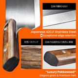 Aihomo 13” Sharp Pizza Cutter Rocker, 420J1 Japanese Stainless Steel Blade Slicer, Double Pakkawood Handle Pizza Knife Rocker with Protective Cover, Dishwasher Safe