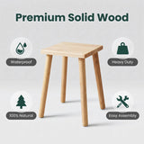 Pinyunxuan Solid Wood Square Stool, Natural Color