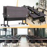 Conference Tables,Training Table with Modesty Panel,4pcs 47.2in Dark Grey