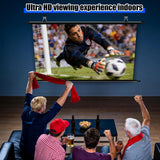 100 inch Projector Screen, Xiaohui Portable Movie Projector Screen for Indoor Outdoor, 4K Hanging ALR Projection Screen for Room Wall, Home Theater, Backyard, 16:9 HD