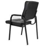 SUPER DEAL Office Guest Chair Bonded Leather Executive Side Chair Reception Chair with Solid Metal Frame Home Office Furniture, Set of 2