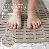 SlipX Solutions Weighted Non Slip Bath Mat for Textured Tub & Shower Surfaces, Patent Pending, Anti Slip Bathtub Safety Without Suction Cups, Doesn’t Float, Works on Tile & Stone 31” x 15”, Tan