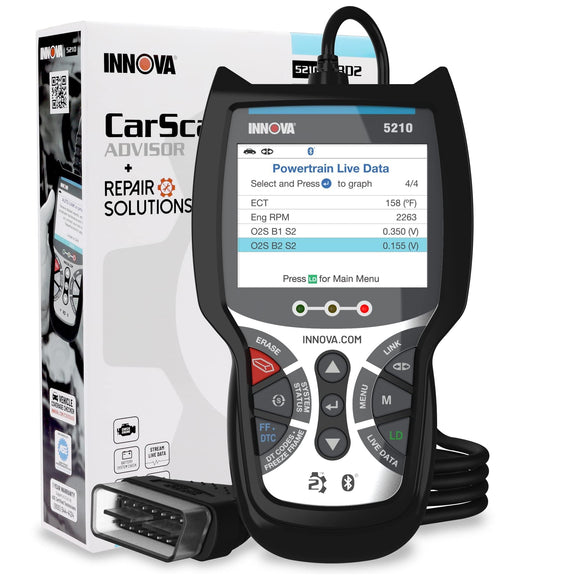 INNOVA 5210 - Newest 2022 OBD2 Scanner Diagnostic Tool - Read/Erase ABS Codes, Live Data, Battery/Charging System Test, iOS and Android Innova