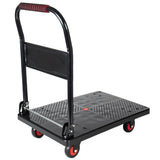 330 lb Folding Platform Truck Cart with 4" Silent TPR Wheels, Heavy Duty Flatbed Push Cart Dolly