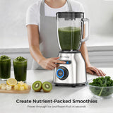 REXYHOME Blender with 3 Programs, 1000W Heavy-Duty Countertop Blenders for Kitchen, 59 Oz Glass Jar, Auto Clean 8-Speeds & Pulse Function Blender for Smoothies, Shakes, Ice Crushing & Frozen Fruit