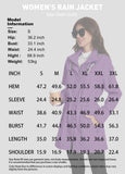 ATLASLAVA Rain Jacket Women Waterproof Long Lightweight Raincoat Hooded Windbreaker Outdoor Trench Coat Purple L