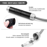 Redify Weighted Jump Rope for Workout Fitness(1LB), Tangle-Free Ball Bearing Rapid Speed Skipping MMA Boxing Weight-loss,Aluminum Handle Adjustable Length 9MM Fabric Cotton+9MM Solid PVC Redify