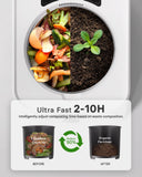 1 Gallon Eectric Kitchen Composter, Smart Mill Food Recycler with Large Touch Screen, Compost Bin Indoor with 4 Sharktooth Blades, 0.5kWh Per Cycle Energy-efficient, Odorless, Low Noise, Auto-Cleaning