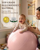Trideer Pregnancy Birthing Ball, 1.7mm Extra Thick Yoga Ball for Maternity, Labor, Physio, Recovery, Exercise Guide & Daily Comfort Tips for All Trimesters, 1000LB Anti-Burst Non-Slip Stability Ball