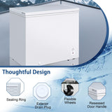7.0 Cu.ft Chest Freezer, Top Open Door Deep Freezer with 7 Adjustable Thermostat (-18°F to 50°F), Compact Freezer with Removable Basket for Home/Garage/Office, Black