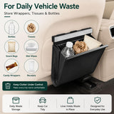 DEQNBNVF Car Trash Bag Holder for Volkswagen CC 2010-2017, Magnetic Car Garbage Bin with PU Leather Space Saving Holder, Magnetic Closure, Backseat Door Mount Organizer,A Beige