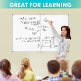 JILoffice Magnetic Foldable White Board 48 x 36 Inches, Dry Erase Whiteboard, Silver Aluminum Frame with 2 Detachable Marker Tray Wall Mounted Board for Office Home and School JILoffice